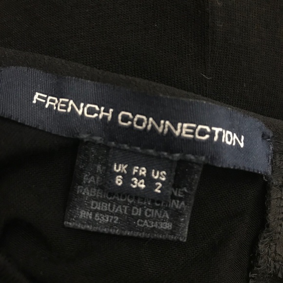 FRENCH CONNECTION Baby Doll Black Satin Pleated Cocktail Dress 2 - Picture 10 of 15